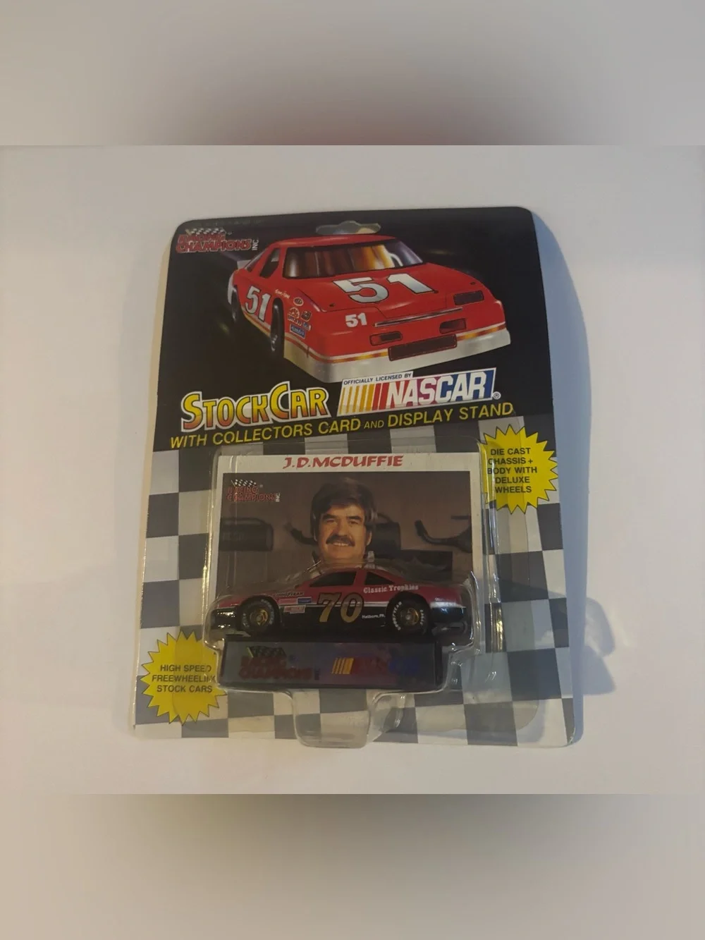 Licensed NASCAR Stock Car Toy - J.D. McDuffie Design in Red and Black